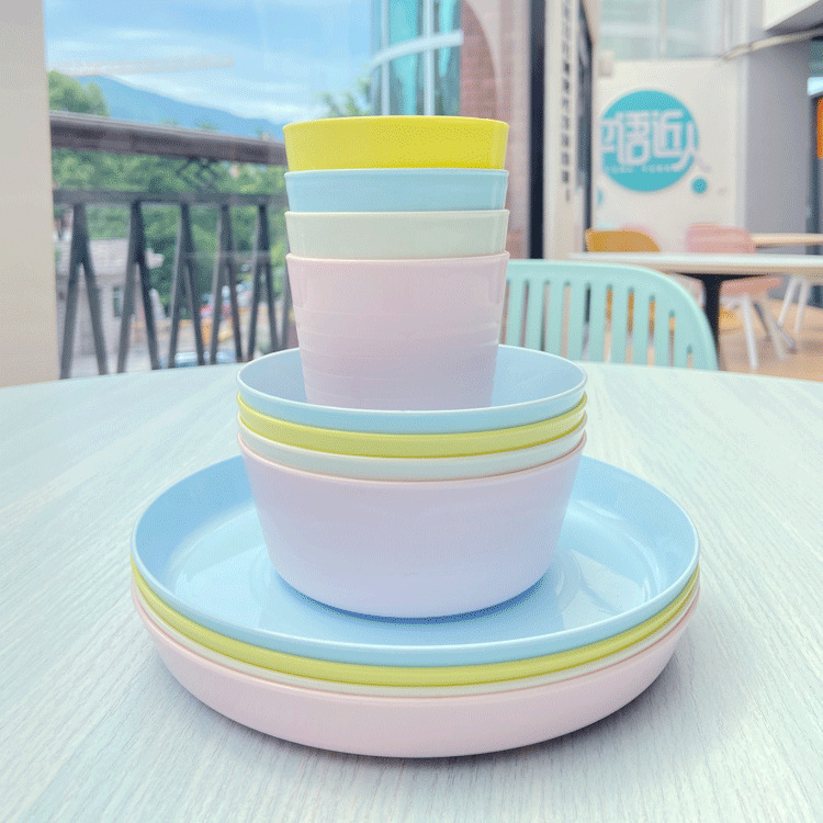 Shopkeeper recommends European and American children's tableware set snack bowl simple snack plastic plate bowl cup salad bowl gift