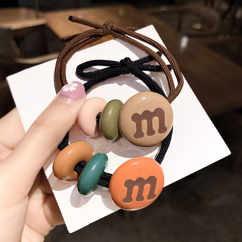 Korean version m bean hair band with ponytail rubber band ins headband hair rope simple hair band headband female cute hair accessories wholesale