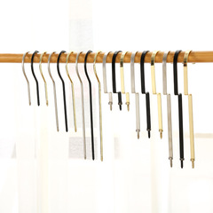 Clothes hanger hook clothing store solid wood plastic trouser clip hook thick oblong flat hook gold black silver clothes hook accessories wholesale