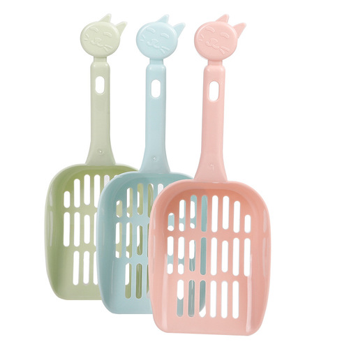 New macaron thickened cat litter shovel wholesale cat litter box cleaning supplies mesh pet shovel cat supplies