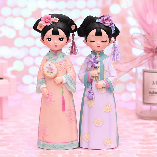 Court-style resin doll girl craftwork girlish cute Gege room decoration small ornament birthday gift