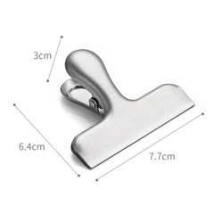 Metal stainless steel bill holder receipt document holder food sealing clip round head clip home office flat mouth large clip