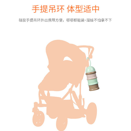 Baby milk powder box for taking out milk powder portable large-capacity storage mini baby repackaging small milk powder compartment