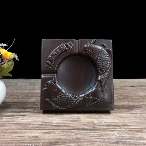 Ebony monolithic ashtray, rosewood wooden square ashtray, creative home handicraft furnishings, LOGO can be added