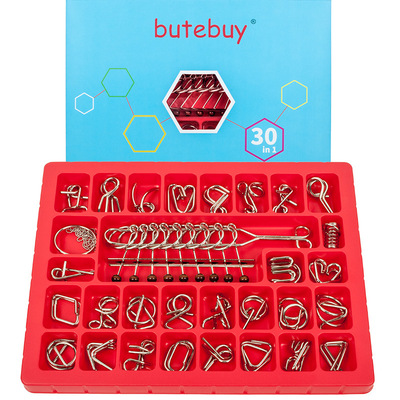 Nine chain Puzzle toy intelligence Xie ring 30 Set of parts Metal leisure time decompression series Kong Ming Lock Lubansuo toy