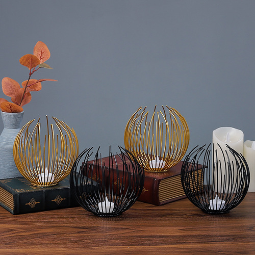 Nordic light luxury creative candle holder iron decor home office dining room romantic candlelight dinner wedding props
