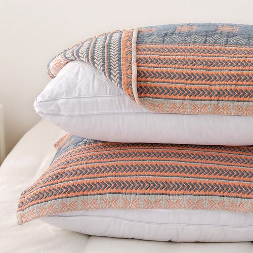 Cotton pillow towels, non-slip and non-falling, a pair of high-end European-style household gauze cover pillow towels