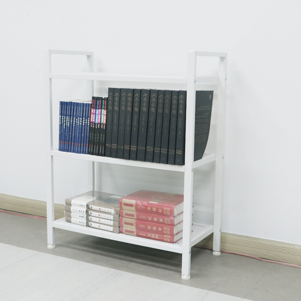 加工生产落地置物架简约2层铁艺小书架杂志架工业书桌展示架定制