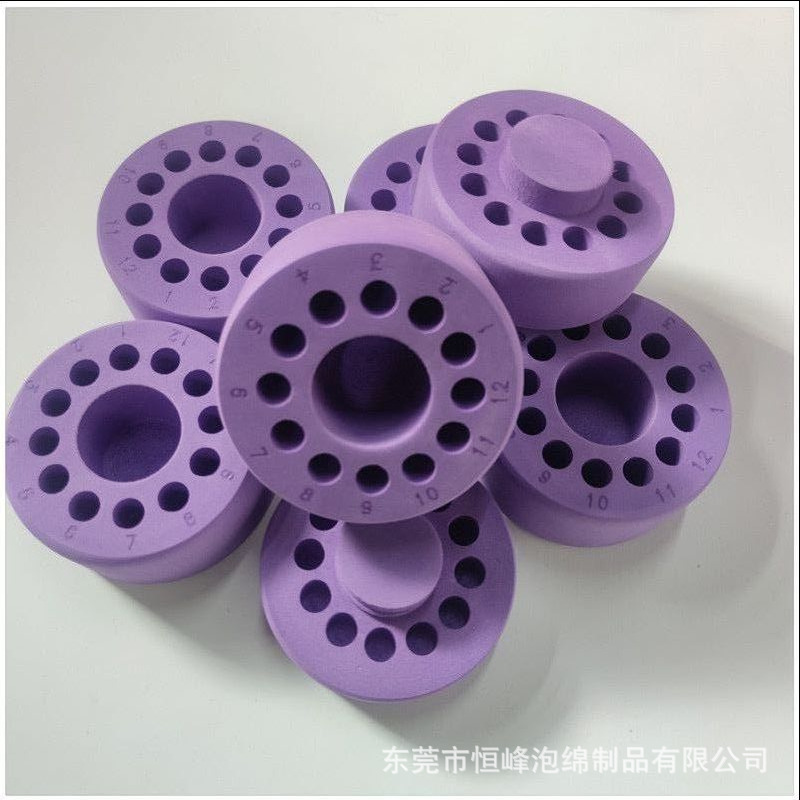 批量 EVA紫色保温盒包装礼盒泡绵植绒内衬EVA内托冲型