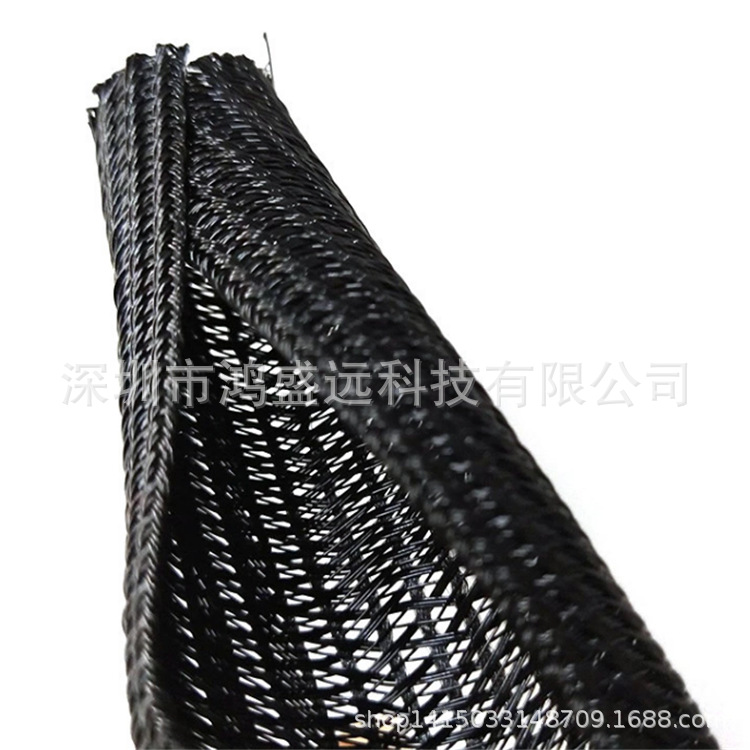 阻燃散热PET编制管电线电缆线束编织缠绕管开口自卷式网管集线管