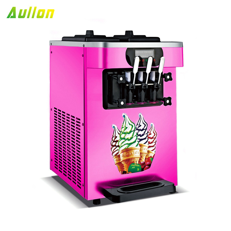 冰淇淋机商用台式三色全自动甜筒圣代软冰激凌机雪糕机厂家批发