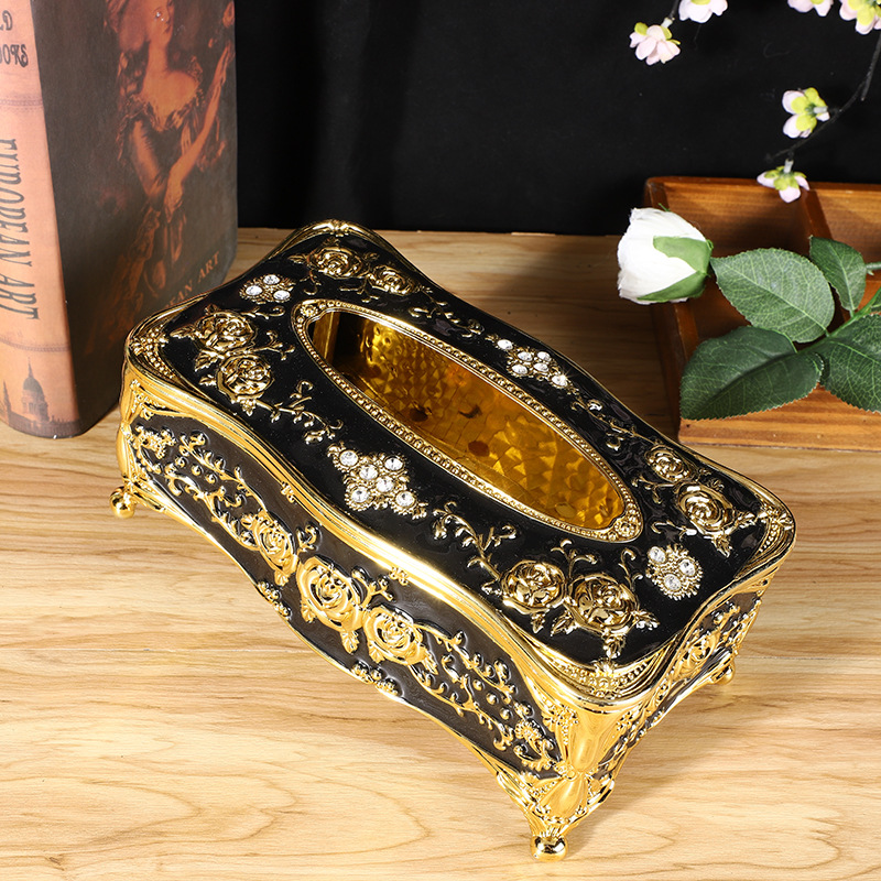 Caja de pañuelos de estilo europeo sala de estar creativa caja de pañuelos de hogar de lujo KTV mesa de café caja de pañuelos simple