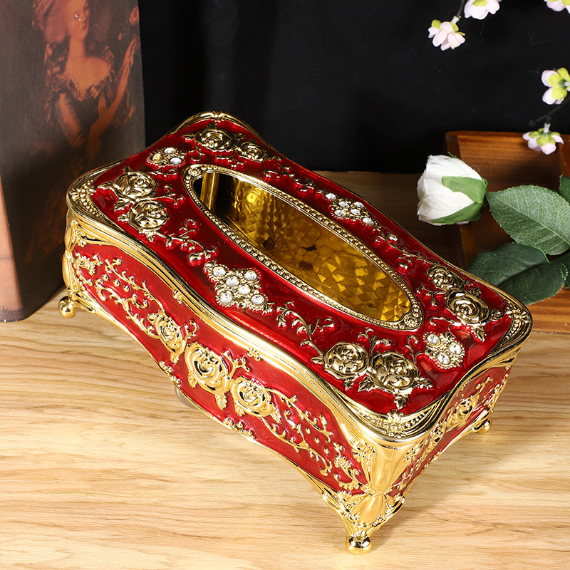 Caja de pañuelos de estilo europeo sala de estar creativa caja de pañuelos de hogar de lujo KTV mesa de café caja de pañuelos simple