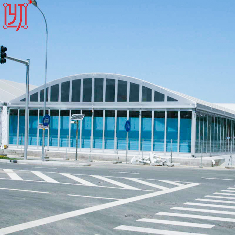 供应户外体育赛事弧形篷房 弯柱玻璃门活动帐篷 展览展会拱形篷房