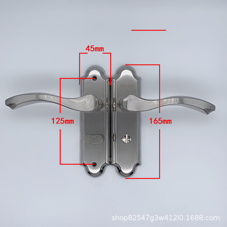 Acero inoxidable baño cerradura manija cerradura Puerta de baño cerradura inodoro sola lengua sin llave 110 agujero titanio cerradura de puerta de aleación de magnesio