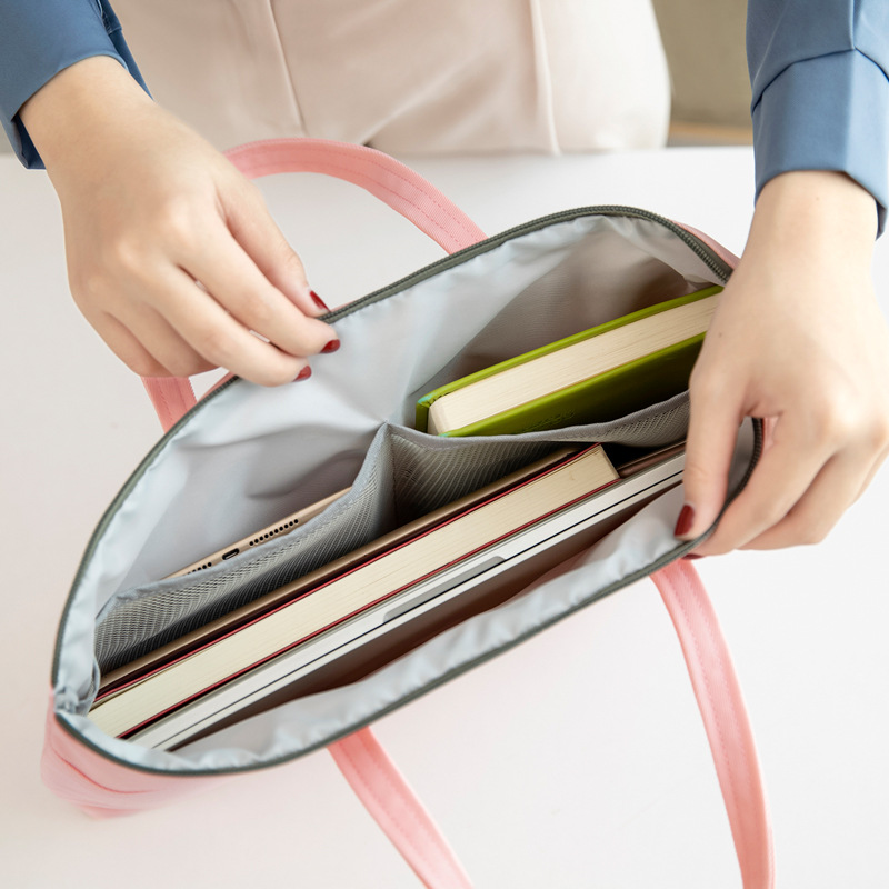 Bolsa de archivos de ocio de negocios multifuncional para hombres y mujeres bolsa de información de oficina de viajes de negocios bolsa de libro de gran capacidad a prueba de agua bolso A4