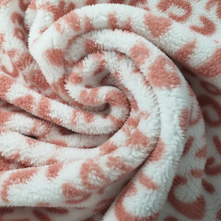 厂家供应 小颗粒印花毛绒 羊羔绒 羊剪绒 毛绒布