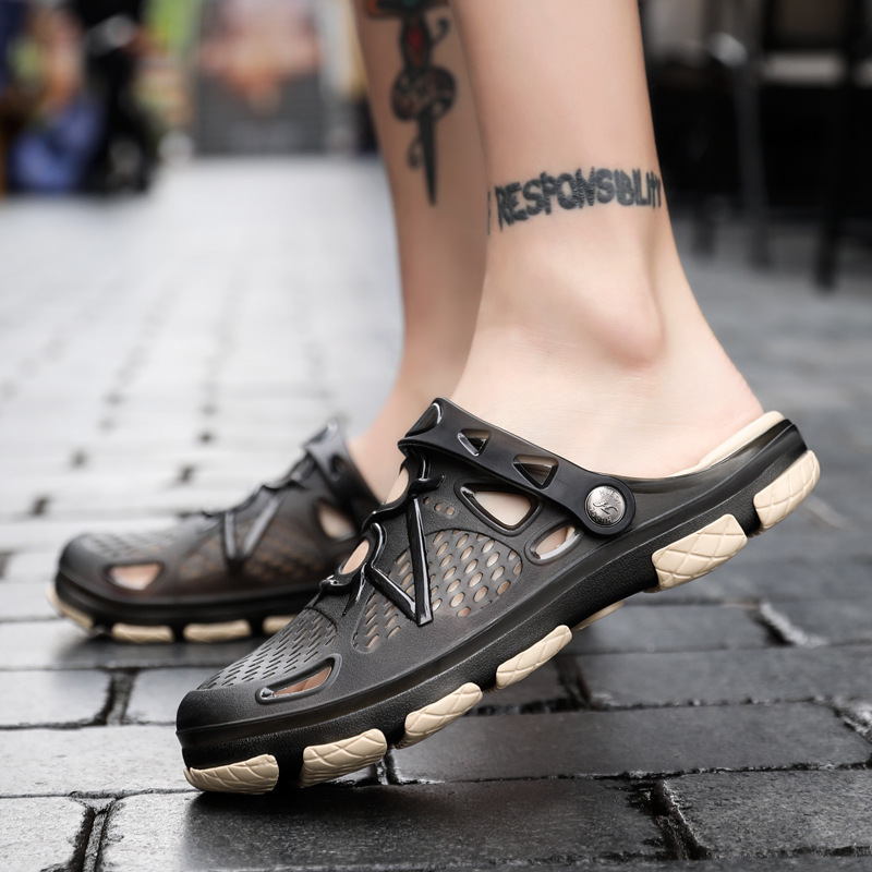 802 verano transpirable cerrado dedo del pie zapatos de los hombres al aire libre zapatos de playa antideslizante aguas arriba Nido de Pájaro zapatillas Comercio Exterior sandalias de los hombres