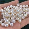 Zhuji Mountain Lake Freshwater Strong Light Short Microcar -shaped nearly round granules Nude beads Nude Bead Half Pilling Pearl wholesale