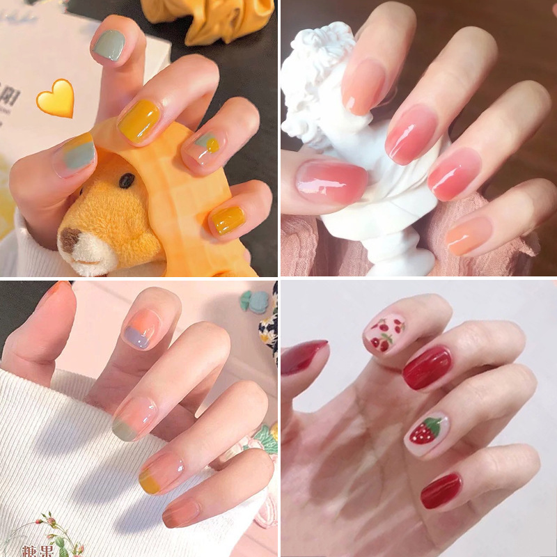 Little Red Book popular nail nail nail piece fake nail wearable nail patch 24 pieces boxed Press on nails