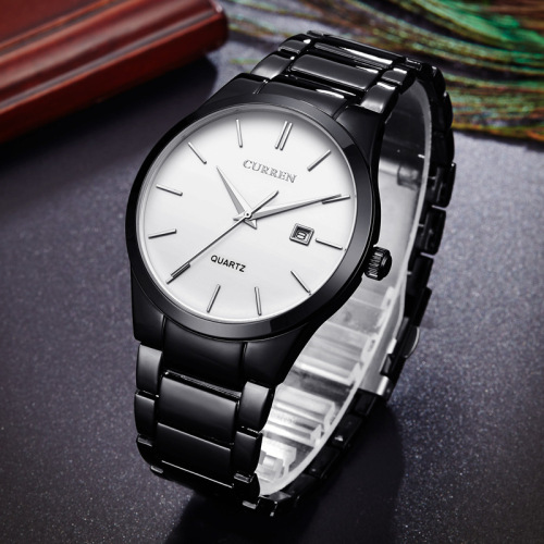 CURREN 8106 Men's Watch Steel Strap Quartz Men's Watch Calendar Sports and Leisure Waterproof Men's Watch