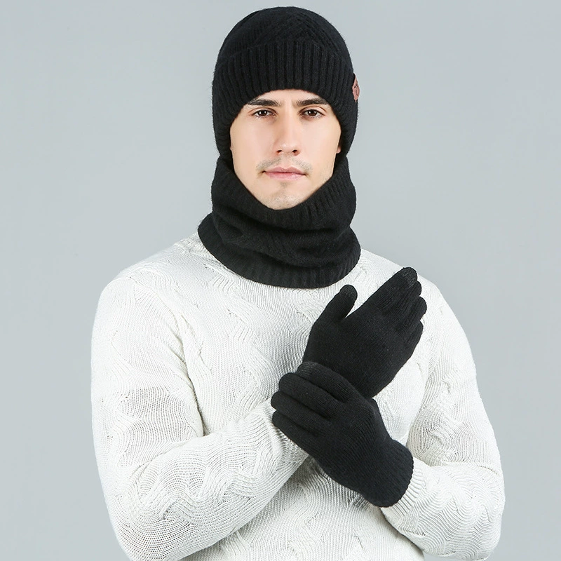 Утепляющий knitted шарф для любимого, шапка, перчатки, набор из 3 предметов, европейский стиль, оптовая продажа