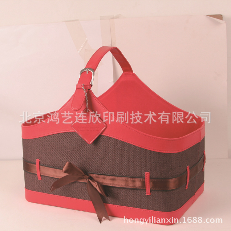 北京月饼盒厂家供应提篮式超硬皮盒 制作奢侈品包装盒