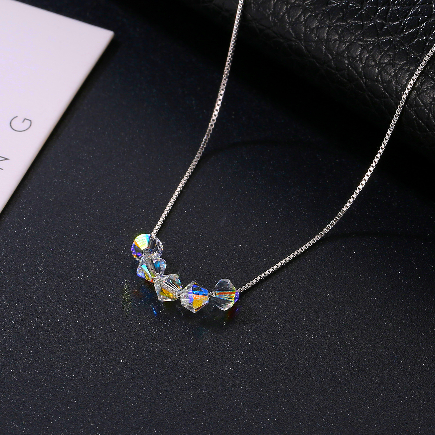 s925 Sieraden Minimalistische Oostenrijkse Kristallen Dunne Sleutelbeenketting voor Dames en Vriendinnen Valentijnsdag Cadeau Op voorraad_voghion.com