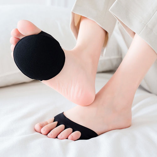 Sponge-cushion half-toe socks for women, sweat-absorbent invisible split-toe socks for women, half-toe socks