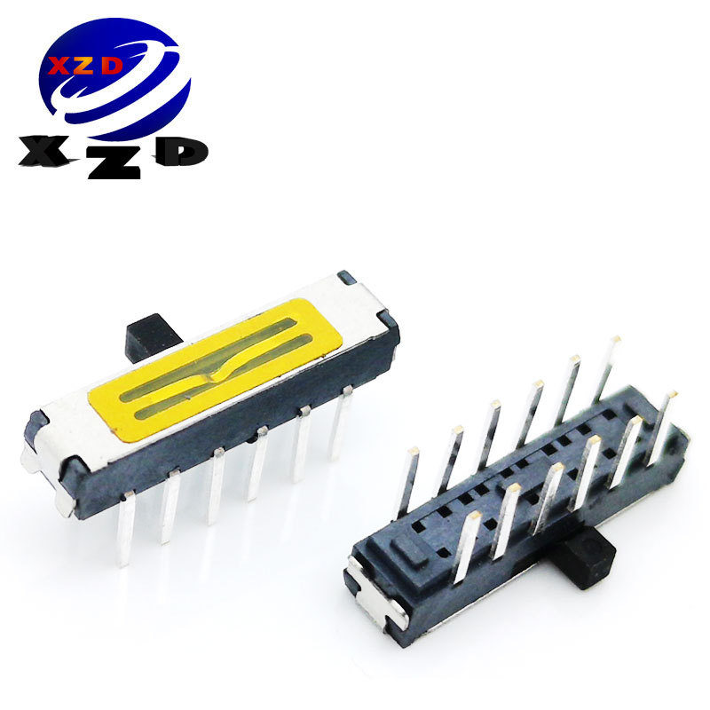 12脚卧插拨动开关 卧插式两档侧拨 拨档开关 十二脚侧拨