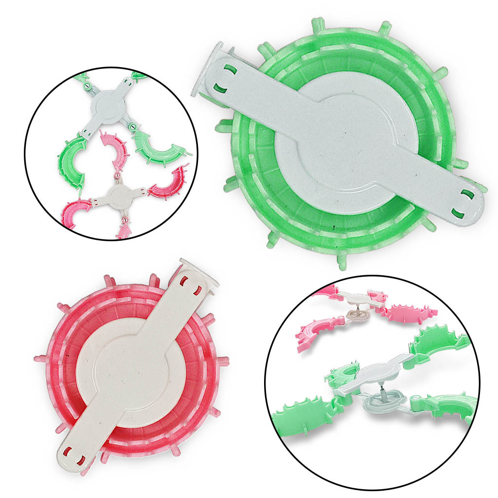 Suéter aguja máquina de tejer en forma de corazón pompón bola que hace la máquina conjunto de 2 especificaciones blister Inglés instrucción blister Tarjeta de embalaje