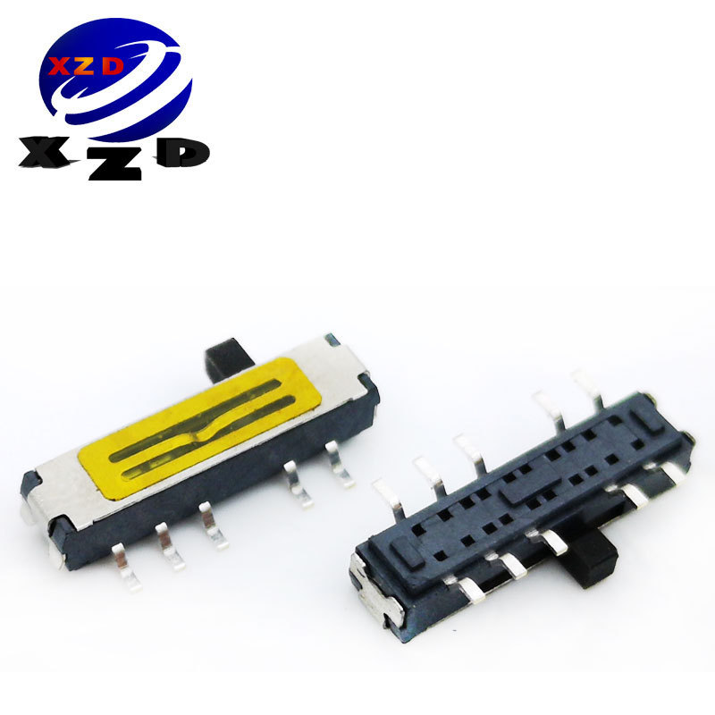 10脚拨动开关 4挡侧拨贴片 卧式挡位开关 十脚滑动开关