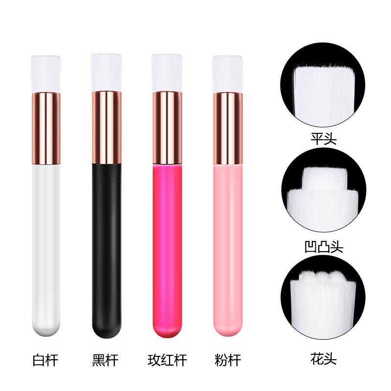 High-Quality Solid Wooden Pole Nasal Washing Brush, Acne Removal, Blackhead Removal Mousse Brush, Manual Facial Cleansing Brush, Rose Gold Aluminum Tube Nose Brush