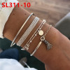 Fashionable bracelet, set, chain, European style, simple and elegant design