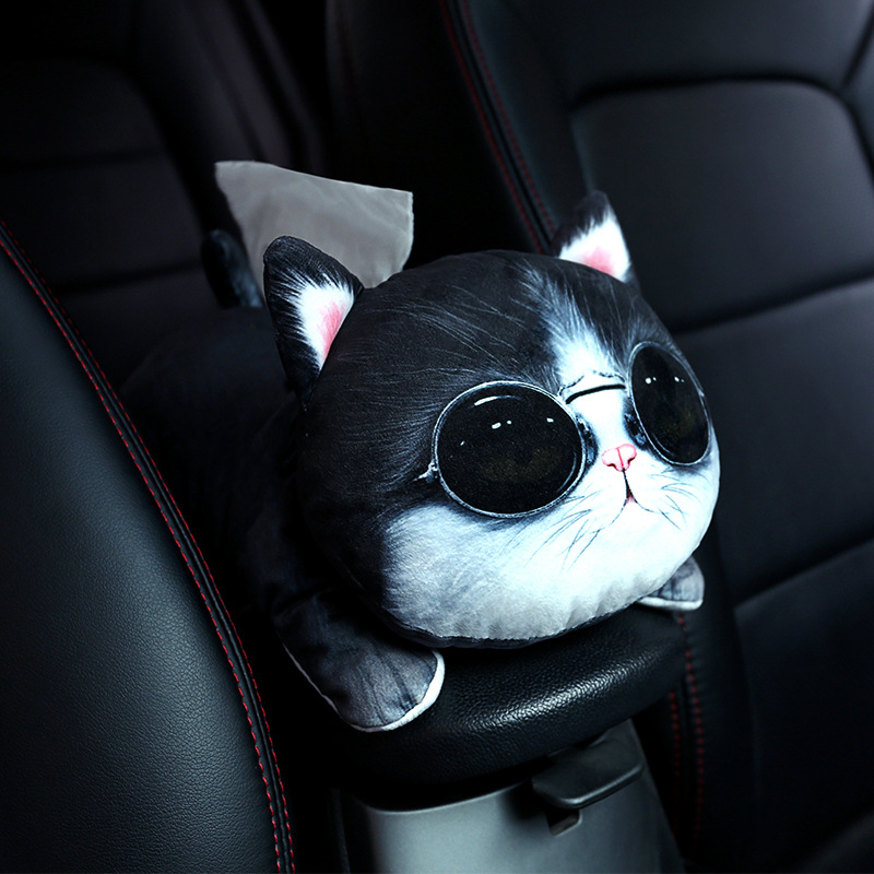 Headrest: Katong Seat Neck Rest - cat-with-glasses-tissue-box