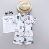 Summer cartoon children's pijama suitable for men and women, Korean style, wholesale, with short sleeve