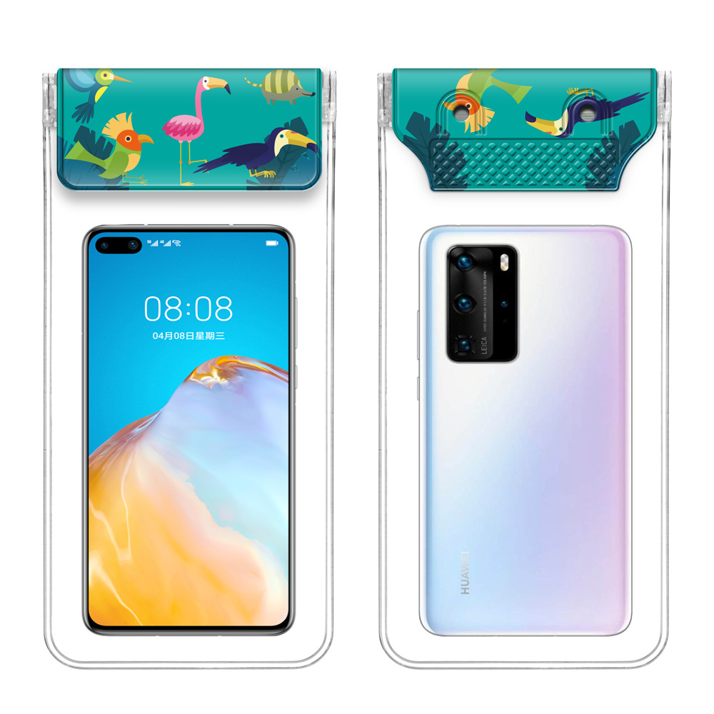 Universal Korean Cartoon Phone Waterproof Bag Three-Layer Sealed Phone Waterproof Case Transparent Swimming Waterproof Phone Bag