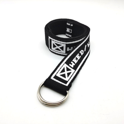 Belt for women double ring buckle mailbox pattern versatile casual fashion student trendy brand outdoor decorative canvas belt for women