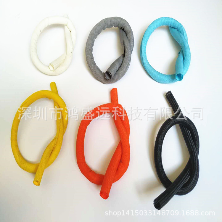 开口自卷式纺织套管PTE阻燃耐磨编织布套绝缘电脑电源线束保护套