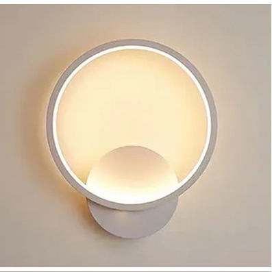 Luz de pared roja de aluminio de fondo sala de estar de barra creativa dormitorio brillante geométrica redonda nórdica simple lámpara de pared atrás