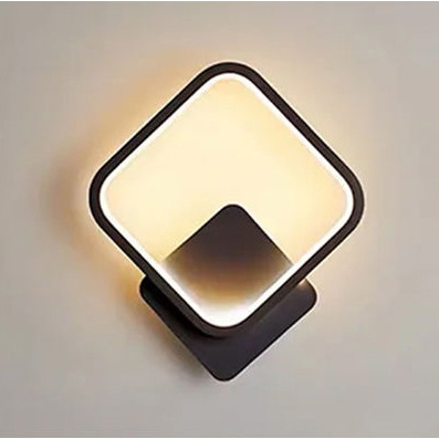 Luz de pared roja de aluminio de fondo sala de estar de barra creativa dormitorio brillante geométrica redonda nórdica simple lámpara de pared atrás