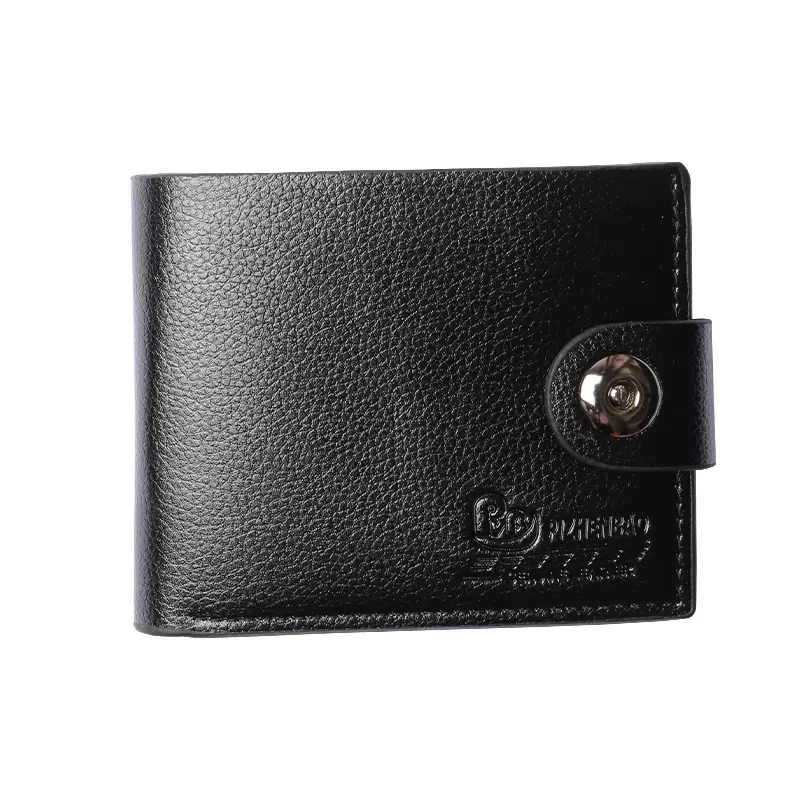 男士钱包短款磁扣卡包软面多用途纯色钱包多卡位皮夹零磁扣设计