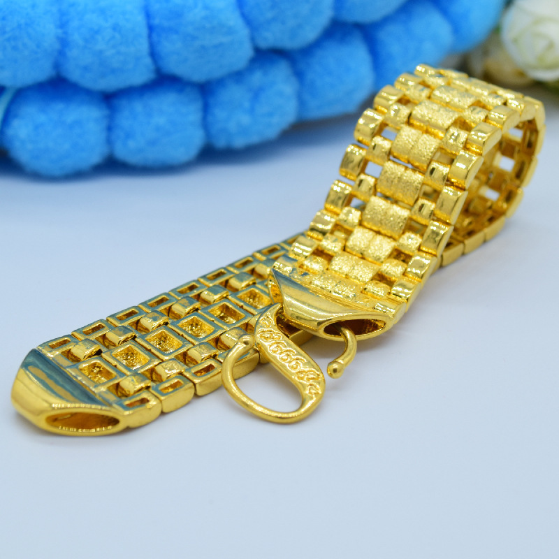 Gold-Plated Frosted Watch Chain Bracelet Men's Fashionable and Domineering Watch Chain Easiest for Match and Durable Hand Jewelry Drop Shipping