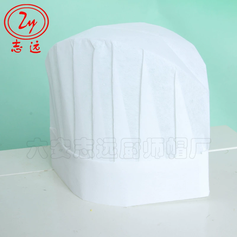 Manufacturer direct to chef hat, one -time hotel cake chef 30g mid -hat non -woven kitchen chef hat