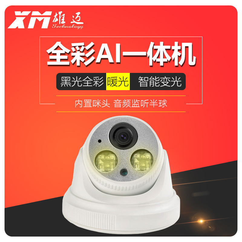 H.265智能变光 黑光夜视300万-500万摄像机 日夜全彩暖光监控头
