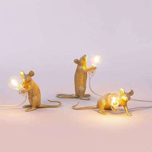 Cross-border mouse table lamp Nordic animal lamps living room dining room bedroom clothing store cartoon mouse resin table lamp