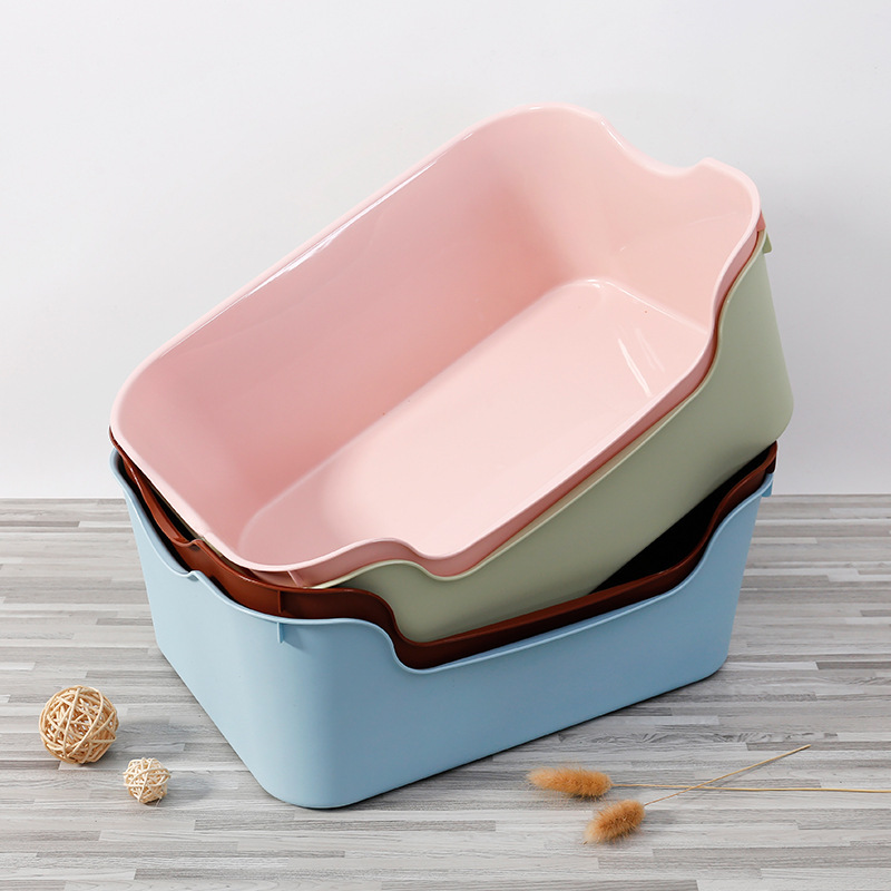 New cat litter box semi-closed raised cat toilet anti-splash high side cat litter box cat cleaning supplies in stock New cat litter box semi-closed raised cat toilet anti-splash high side cat litter box cat cleaning supplies in stock