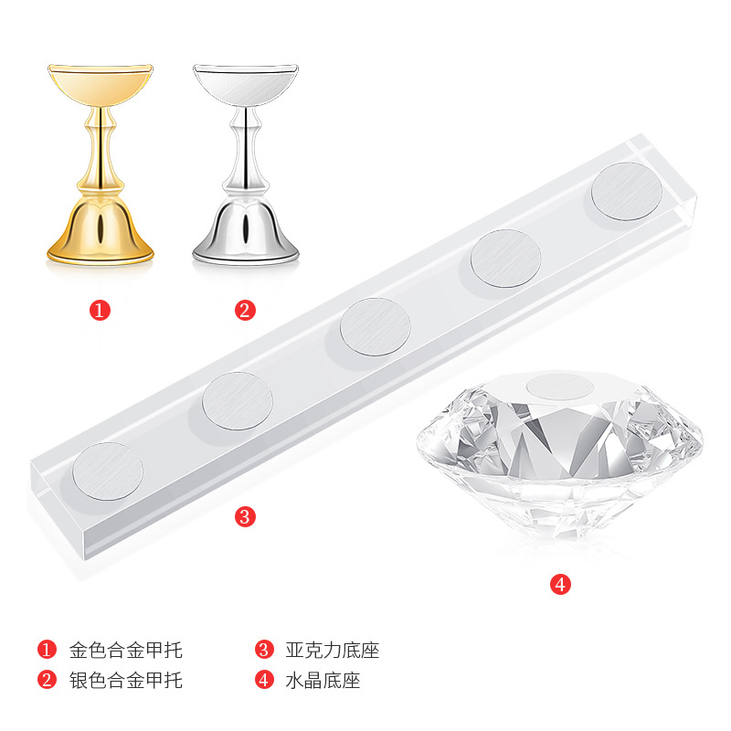 Japonés de uñas titular de tablero de ajedrez soporte de acrílico soporte de exhibición práctica de uñas titular de cristal base de uñas soporte de práctica