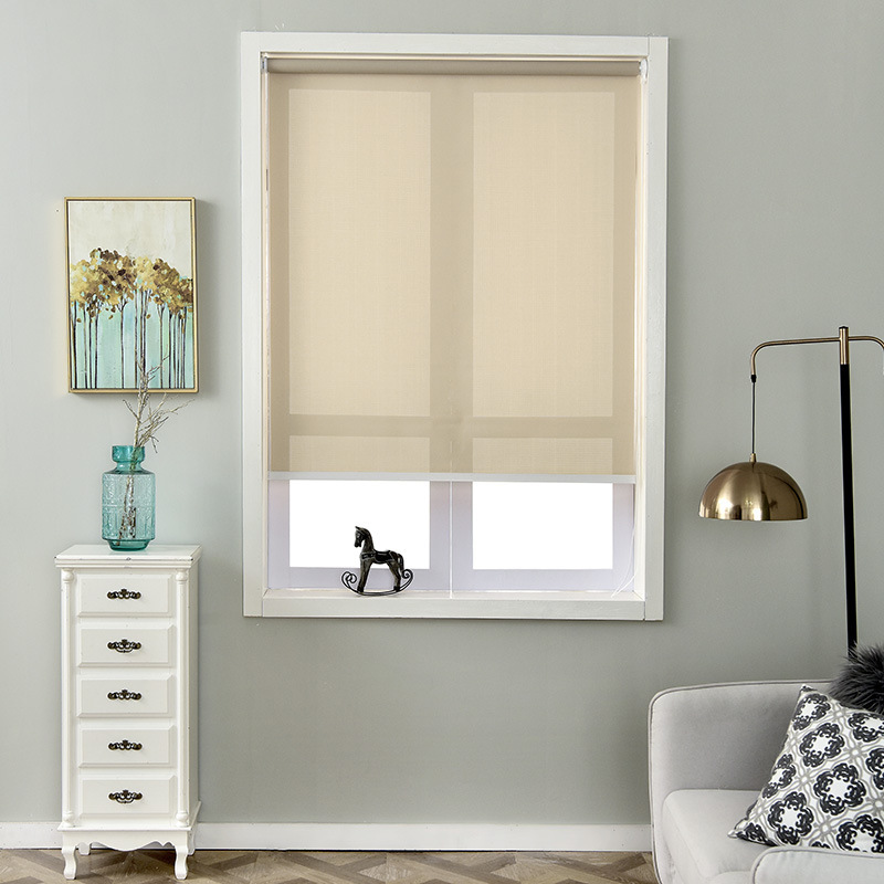 Roller Blinds Pull-Down Blackout Curtains, No-Drill Installation, Suitable for Bathroom, Toilet, Shower Room, Kitchen Windows, Full Blackout