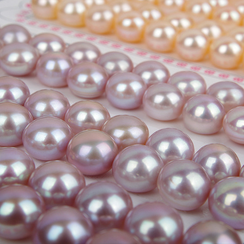 Factory Direct Supply 5A High-Light Freshwater Pearls Aurora Half-Hole Bead Nudged Ring Pendant Earrings DIY Flat Round Loose Beads